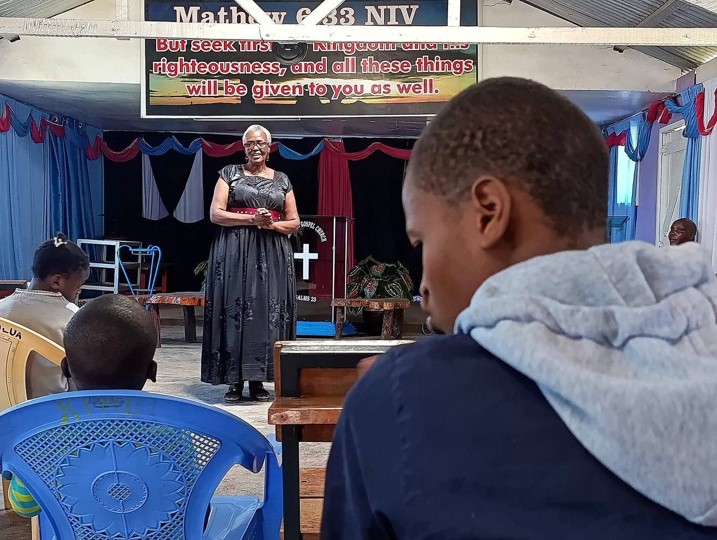 A talk during a GCIG community programme